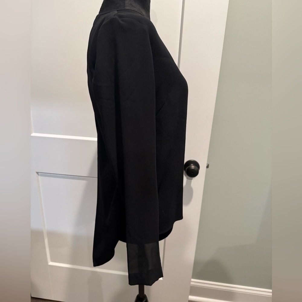 Rag & Bone Part Sheer Long Sleeve Open Back Black - image 2